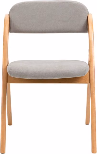 Set di 2 Sedie Pieghevoli in Legno con Seduta Imbottita e Copertura Rimovibile, Grigio