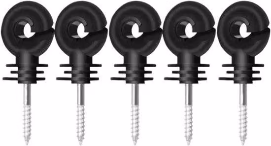 Isolatore per recinzioni elettriche, 50 pezzi, anello da avvitare al palo, sicurezza agricola garantita, accessori resistenti per recinzioni in filo metallico