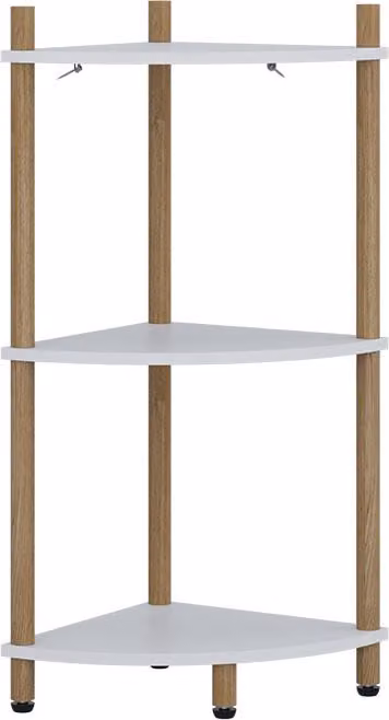 Libreria Vicco Bivio Bianco/pino 29 x 72 cm con 3 vani portaoggetti, Model 57468