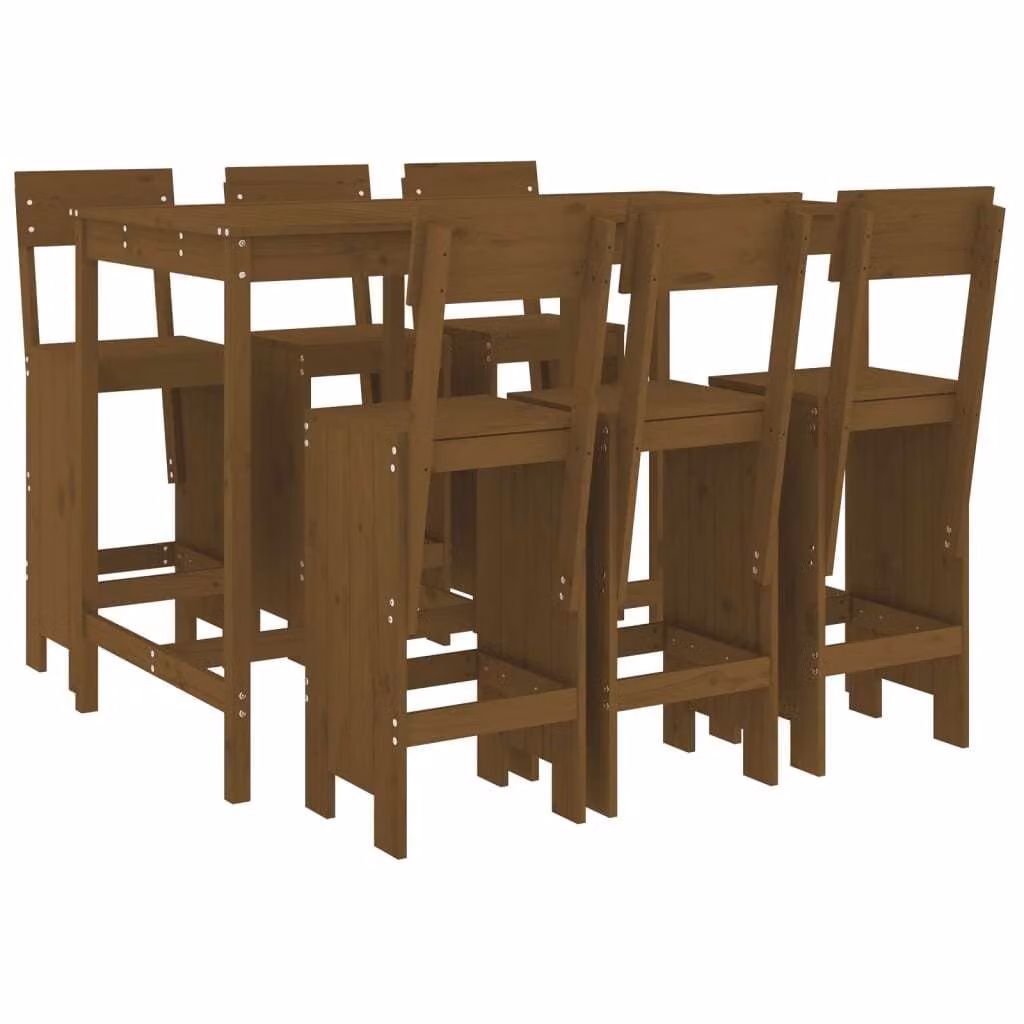 Set Bar da Giardino 7 pz ambra in Legno Massello di Pino