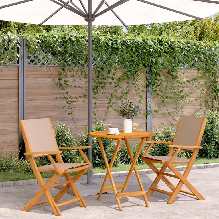 Set da Bistrot vidaXL 3pz in Legno di Acacia Olio per Giardino e Terrazzo
