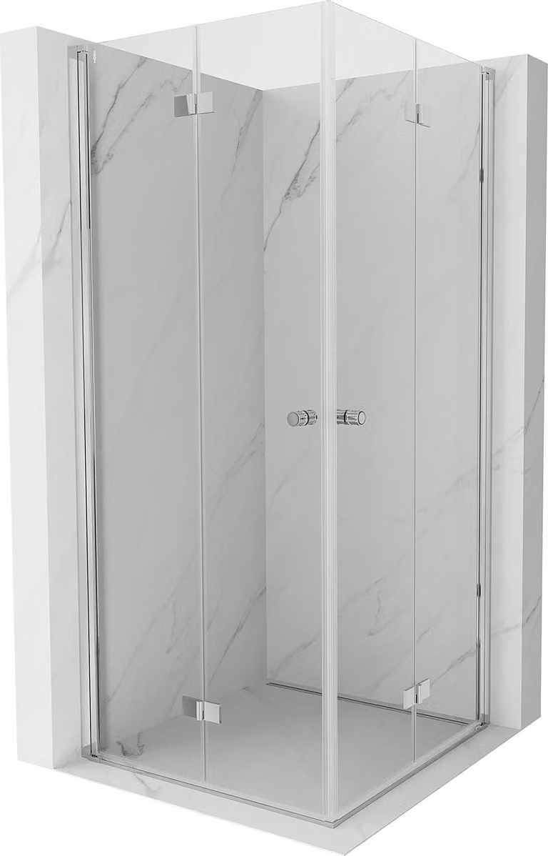 Mexen Mist-F Duo cabina doccia pieghevole 90 x 90 cm, trasparente, cromo - 8A6-090L-090P-01-00