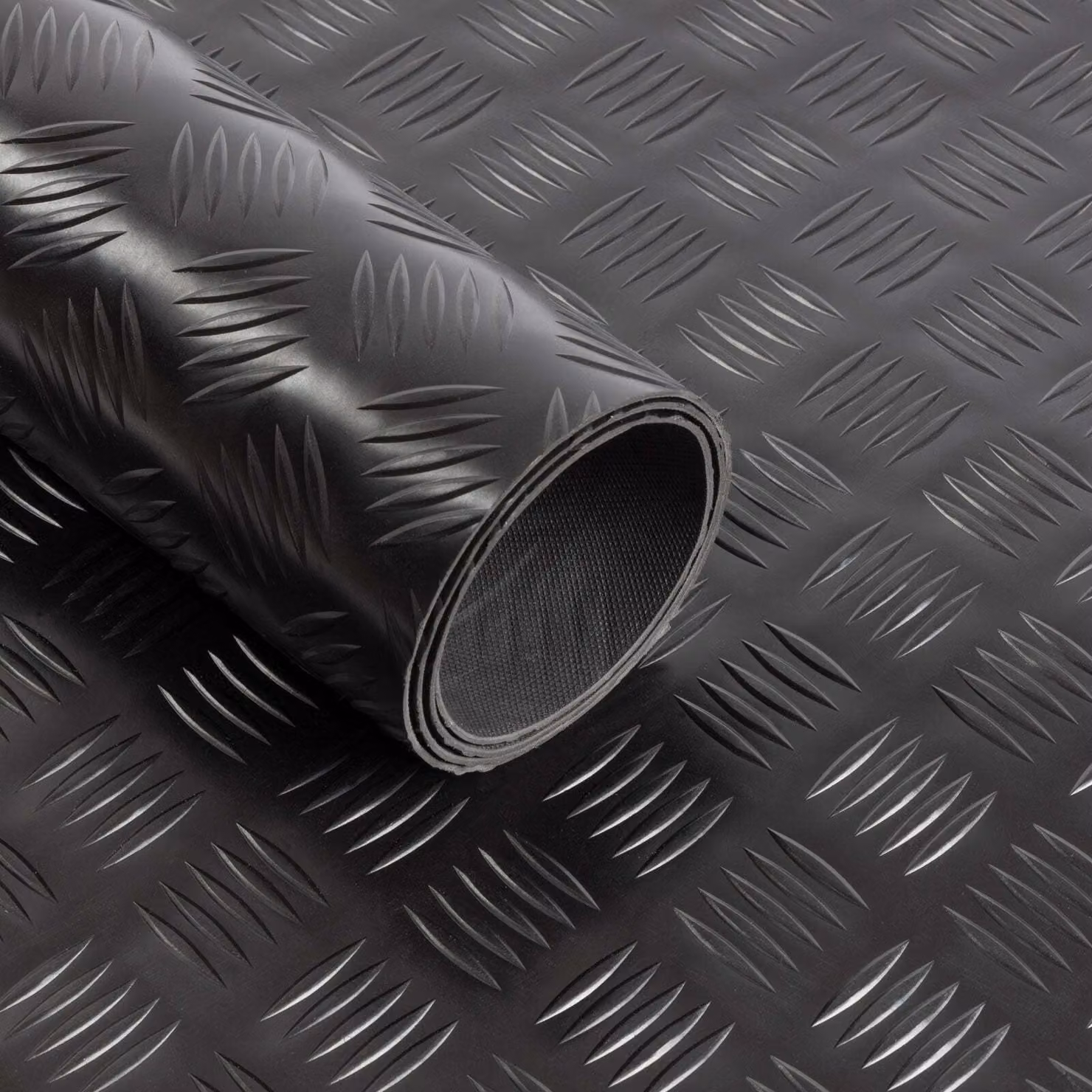 Pavimento in PVC Diamond Cut Black 120x150 cm