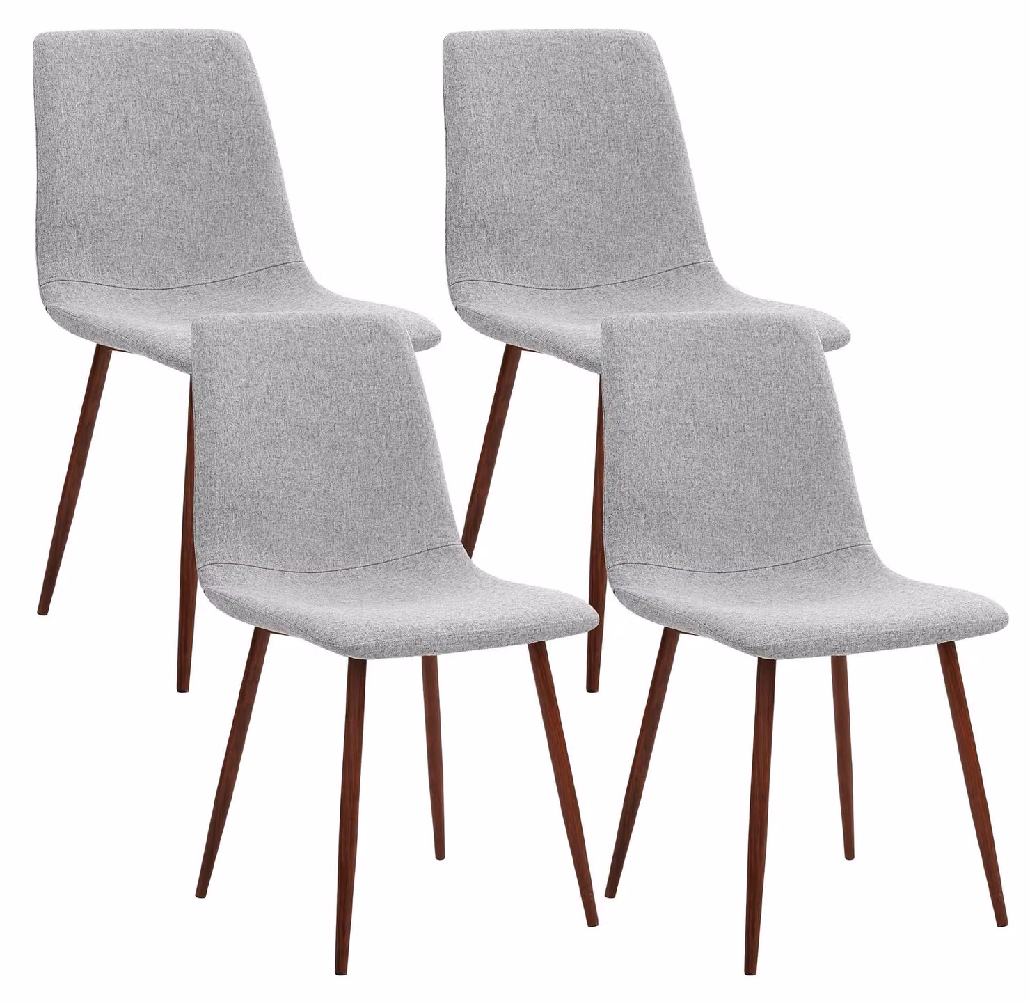 Set di 4 sedie da pranzo in stile retrò con gambe in metallo