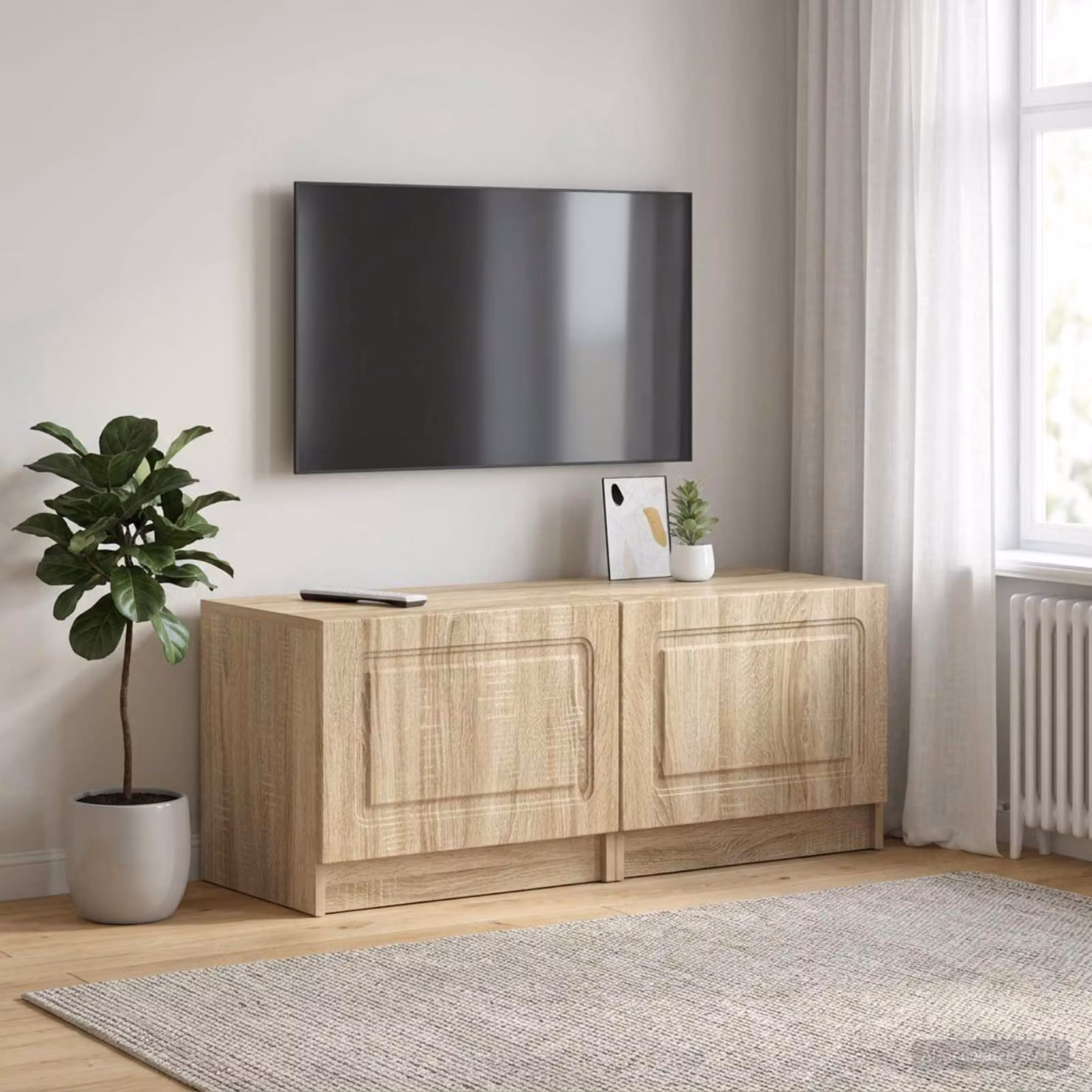 Mobile TV vidaXL in legno ingegnerizzato color rovere sonoma marrone, design moderno per soggiorno