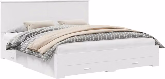 Letto matrimoniale | Letto per adulti | Struttura del letto Bianco 180 x 200 cm Legno multistrato