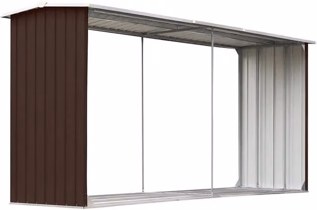 Capannone da Giardino in Acciaio Zincato 330x92x153cm Marrone CFW9528717