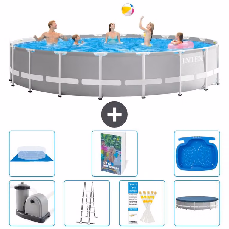 Struttura per piscina a forma di prisma - 610x132 cm - composta da 6 elementi - modello S662