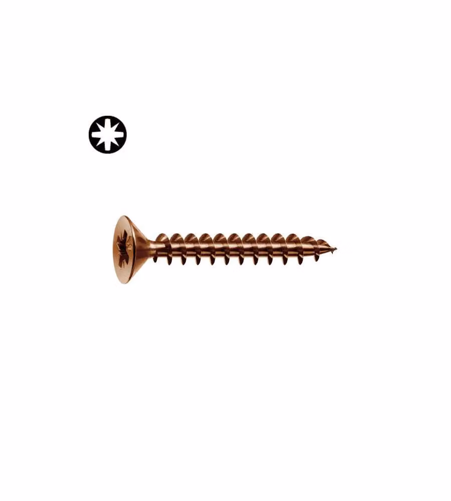 Mustad Viti Universali per Legno Bronzate con Attacco Pozidriv, 4 x 40 mm, 500 pezzi – 2