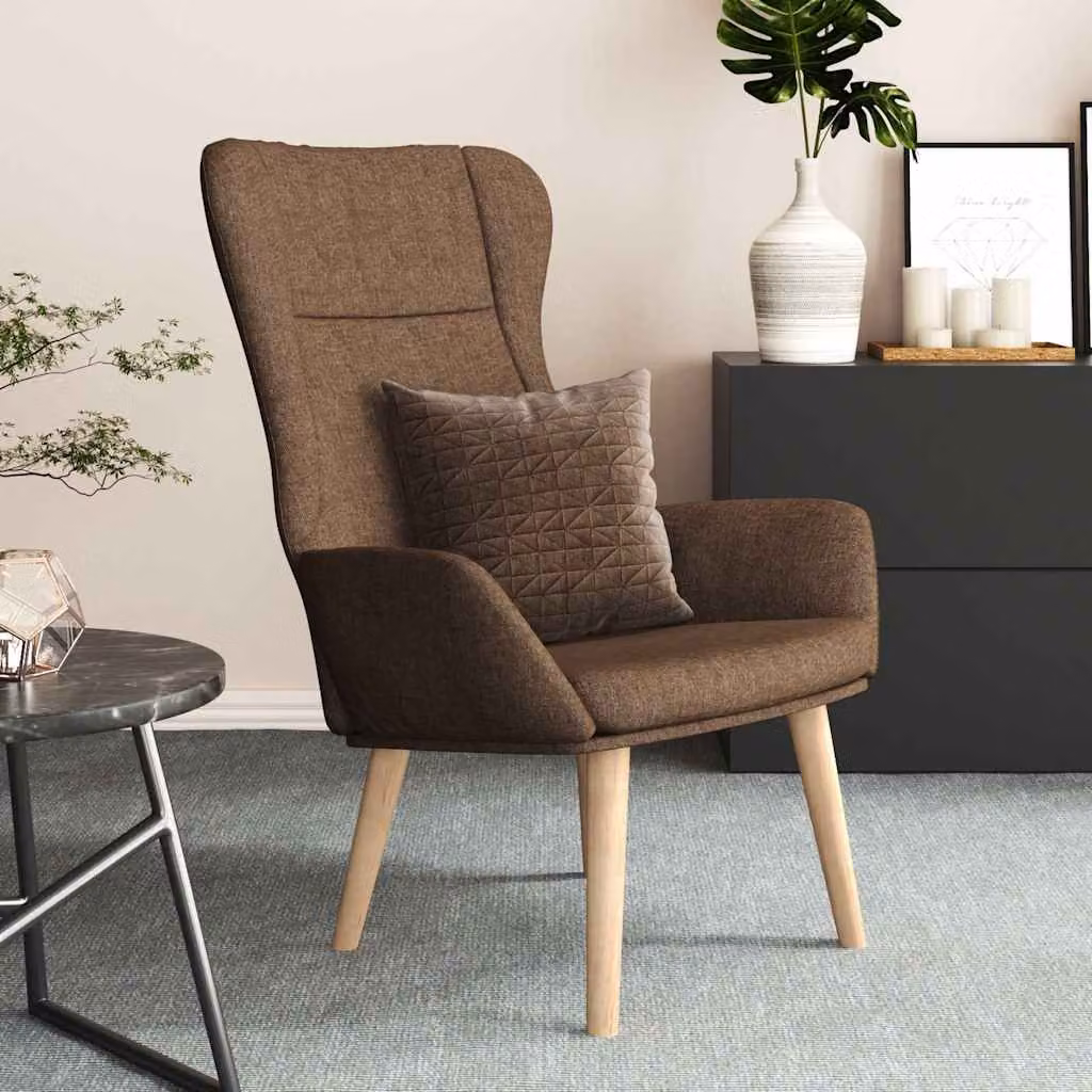 vidaXL Poltrona Relax Marrone in Tessuto con Braccioli e Imbottitura in Schiuma