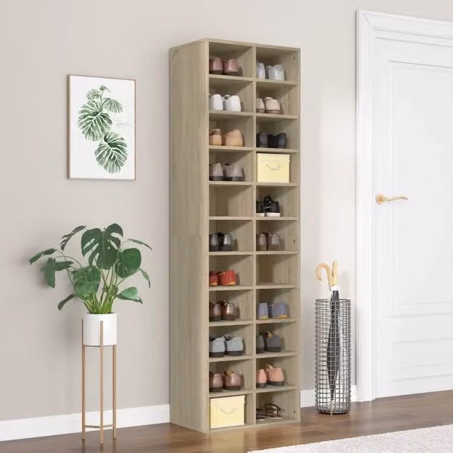 Scarpiera-Scaffale Design Mania Marrone in MDF con ripiani piatti L: 54 cm, P: 34 cm, H: 183 cm
