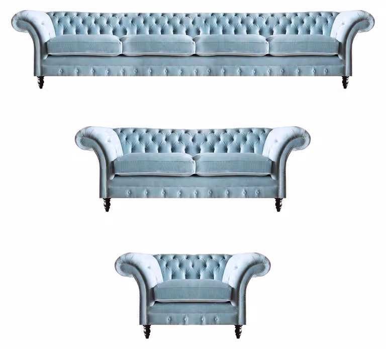 Designer Chesterfield Sofagarnitur Moderner Viersitzer Polster Sessel
