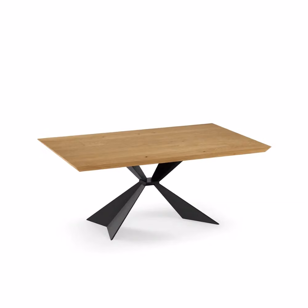 Tavolo da pranzo allungabile Taurus in legno impiallacciato rovere naturale Duzzle, colore marrone, L: 200-300 cm, P: 100 cm – 2