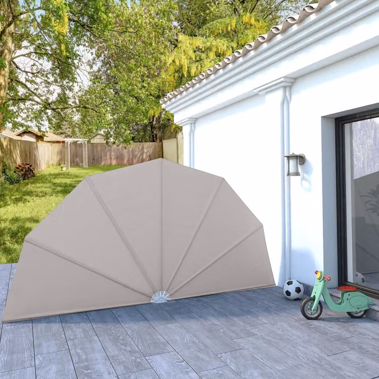 The Living Store Mensola laterale pieghevole per patio Crema 200 cm