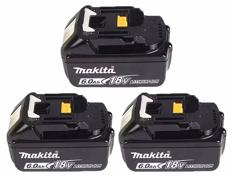 Batterie ricaricabili, compatibili con dispositivi a 18V, capacità di 6,0Ah, confezione da 3 batterie Makita da 6Ah, 18V