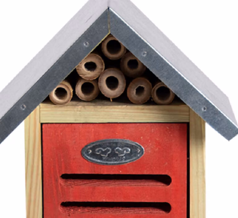 Esschert Design hotel per insetti M nature & red con spazzola di pulizia