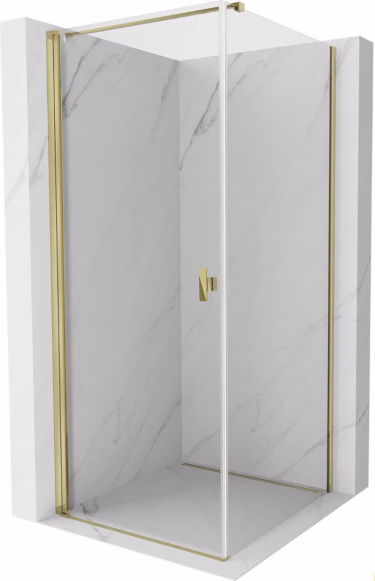 Mexen Mist-B cabina doccia a battente 70 x 70 cm, trasparente, oro - 8A2T-070-070-50-00