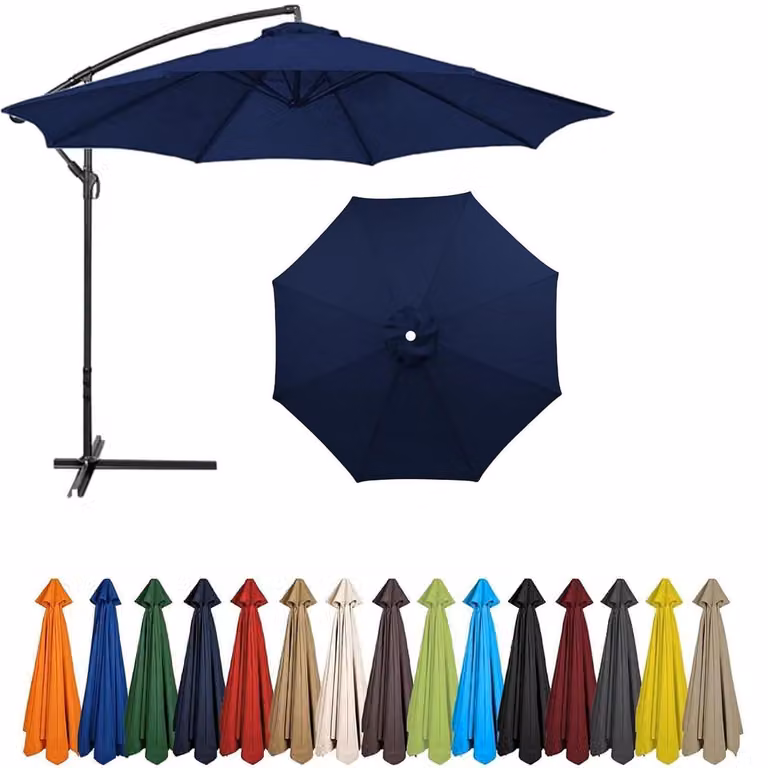 Copertura di ricambio per ombrellone, blu scuro, 8 listelli, 2 metri, protezione UV, poliestere