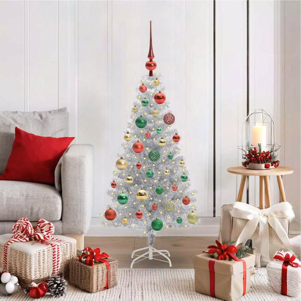 Maison Exclusive - Albero di Natale argentato, 120 cm, materiale: PET