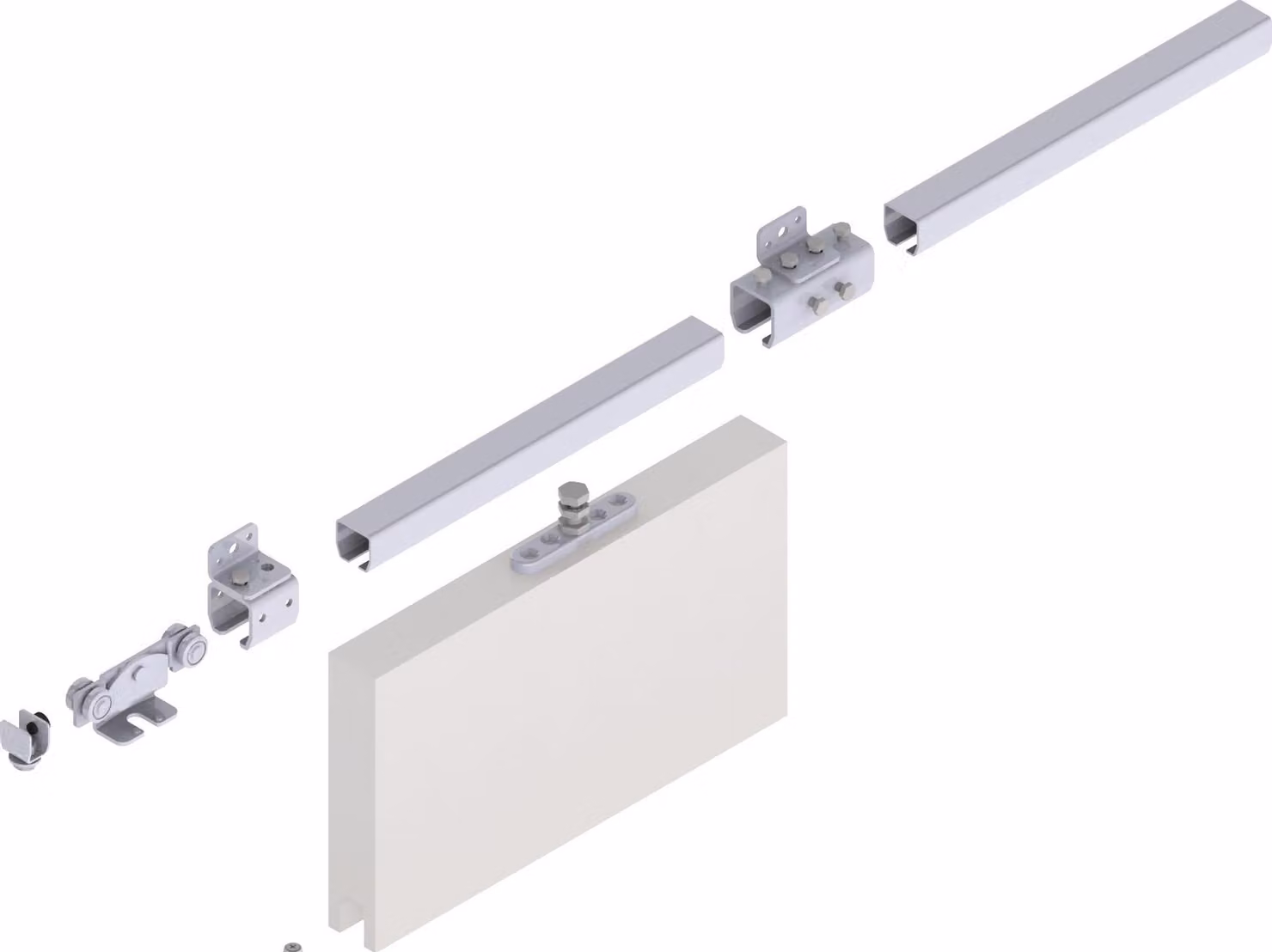 Set di prolunghe per porte scorrevoli Pro 100 muro blu zincato L.2000mm