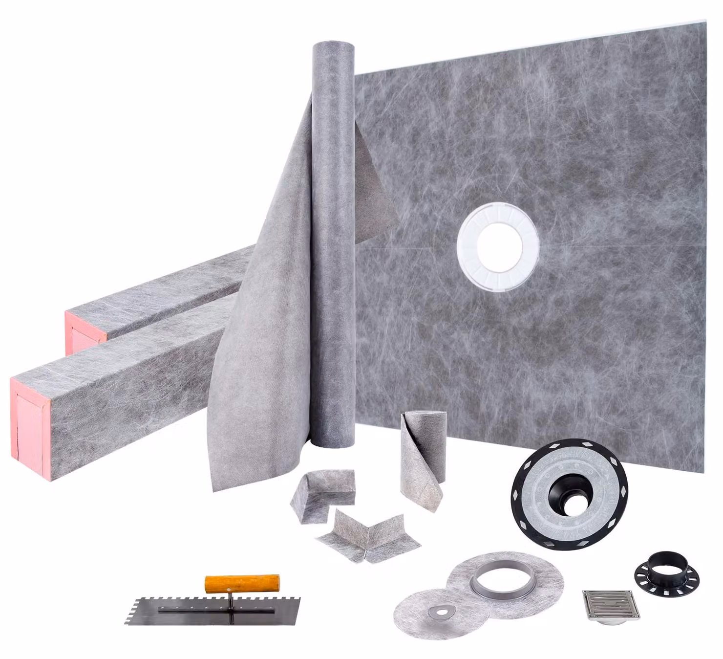 Doccia quadrata, dimensioni 1219x1219 mm, scarico in ABS, griglia in acciaio inossidabile da 10 cm, con 2 bordi
