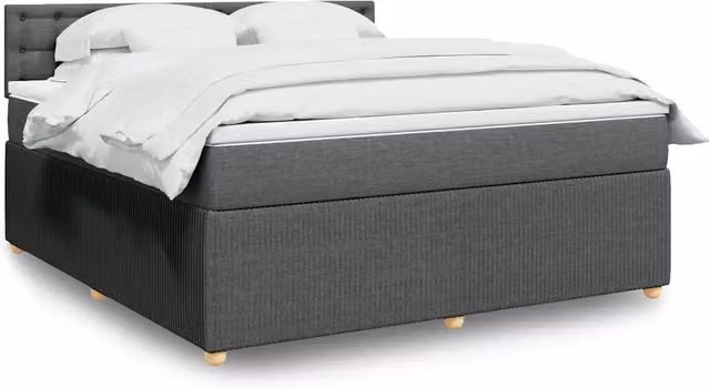 Giroletto a Molle con Materasso Grigio Scuro 180x200 cm Tessuto 3287550