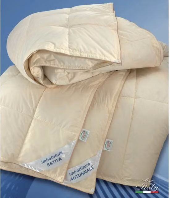 Piumino D'Oca Quattro Stagioni Mod. Bristol 90% Piumino D'oca 10% Piumette D'oca - 1 Piazza e Mezza - 4 Stagioni
