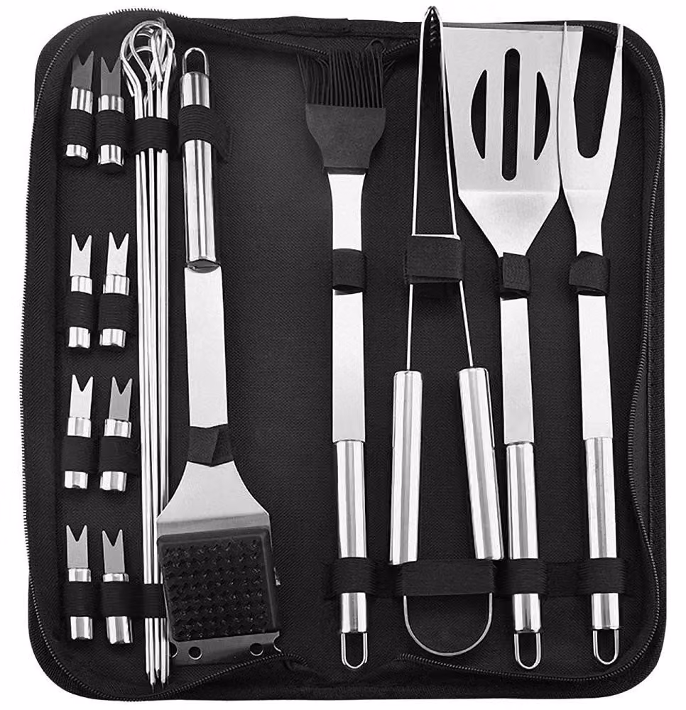 Set di utensili in acciaio inossidabile per barbecue