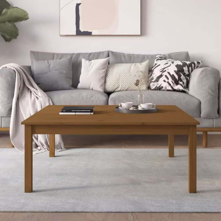 Maison Exclusive - Tavolino da salotto marrone miele 100x100x40 cm in legno massello di pino