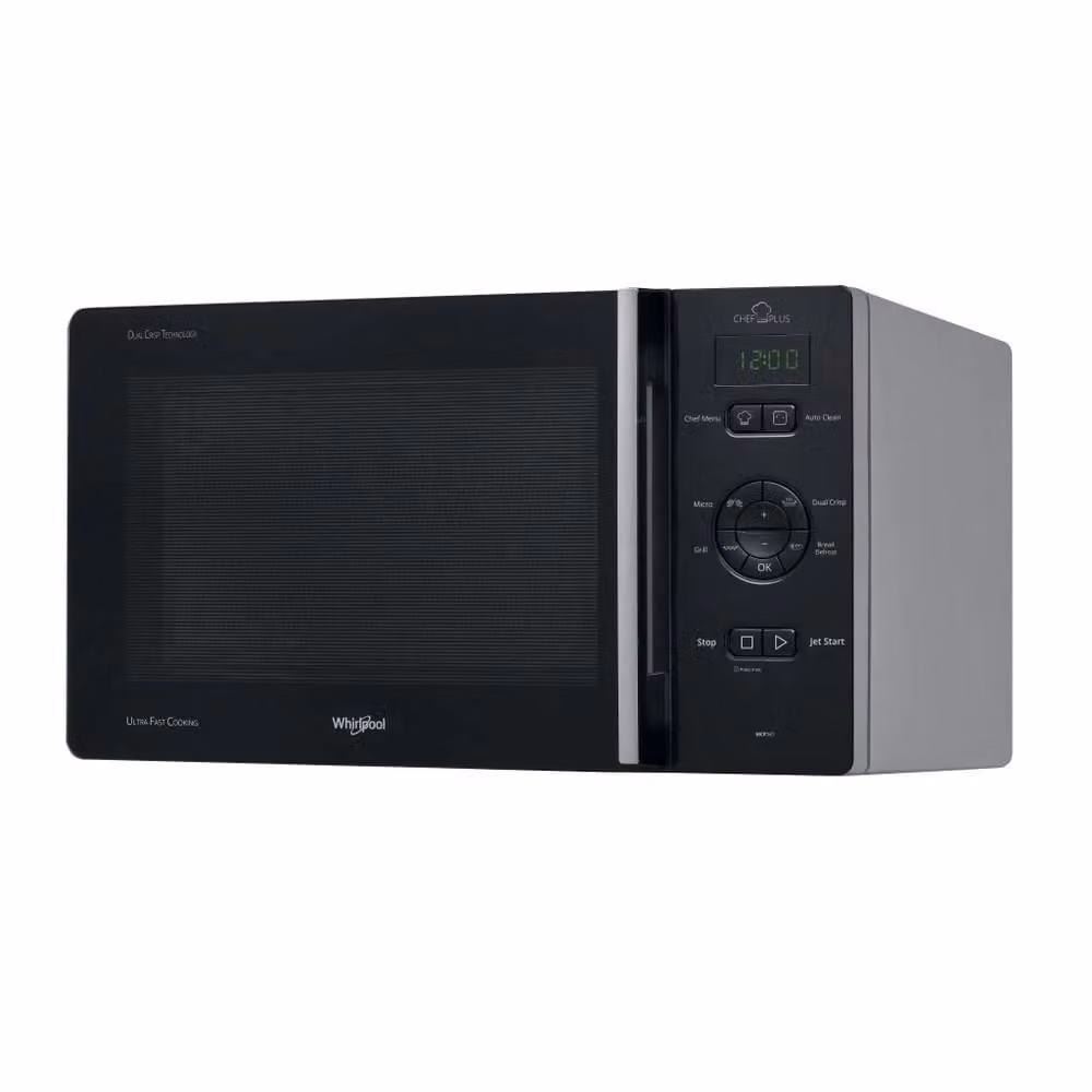 Forno a microonde Whirlpool Chef Plus MCP 345 SL con Grill e funzione Crisp, capacità 25 L, potenza 800 W, colore Argento e Nero – 2