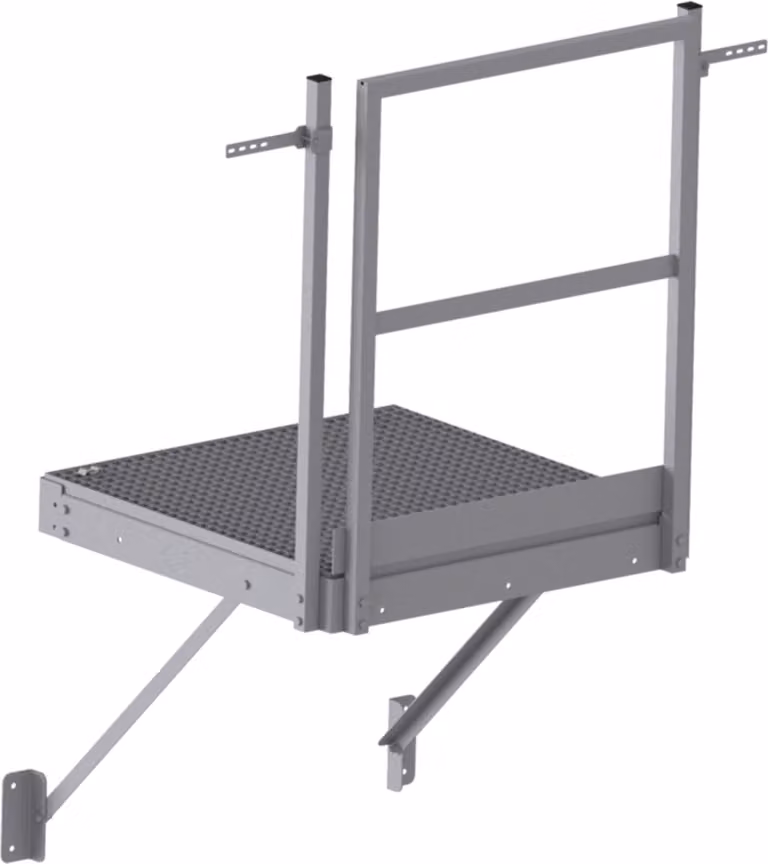 Piattaforma di accesso Hymer in grigliato di acciaio zincato 1x0,8 m