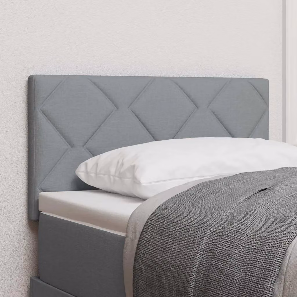 Testiera per letto vidaXL in tessuto grigio con illuminazione LED integrata e porta di ricarica USB
