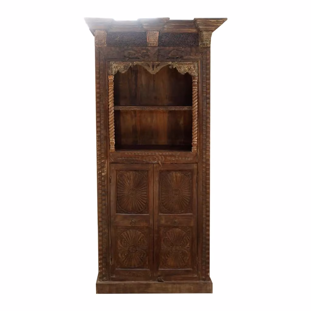 Scaffale in legno WANDERLUST DECO marrone con pannello posteriore L: 99 cm, P: 53 cm, H: 217 cm – 2