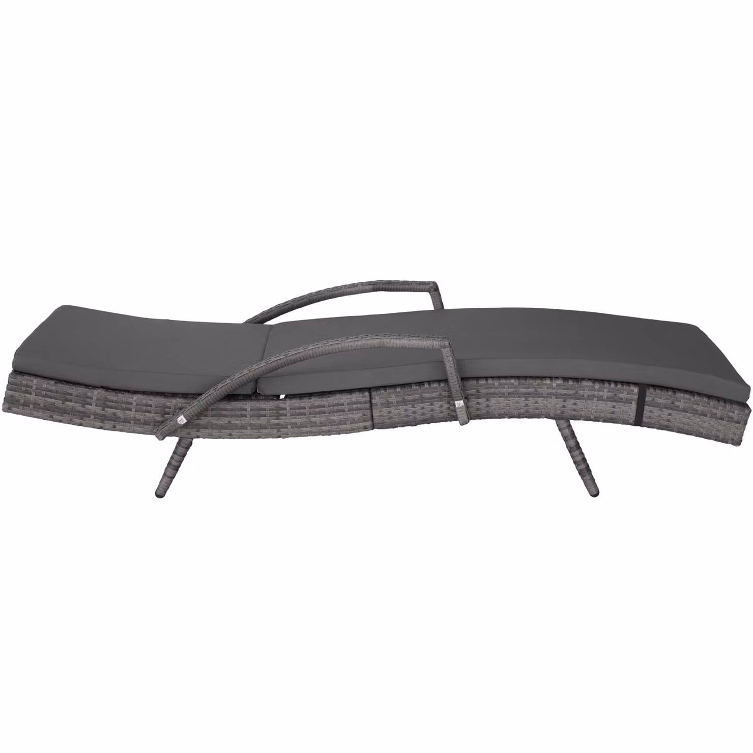 Lettino prendisole Océane TecTake in rattan e alluminio grigio con poggiatesta regolabile e braccioli – 1