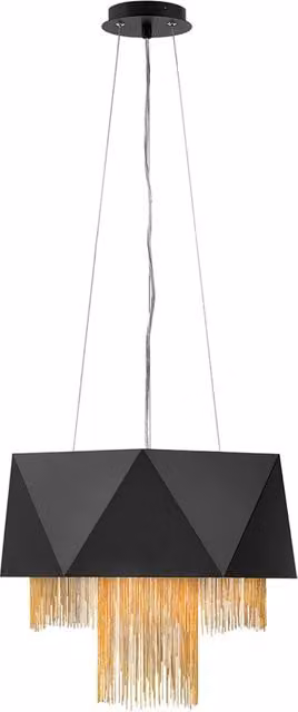 Lampadario Contemporaneo Zuma In Acciaio Nero Satinato Oro 6 Luci E27