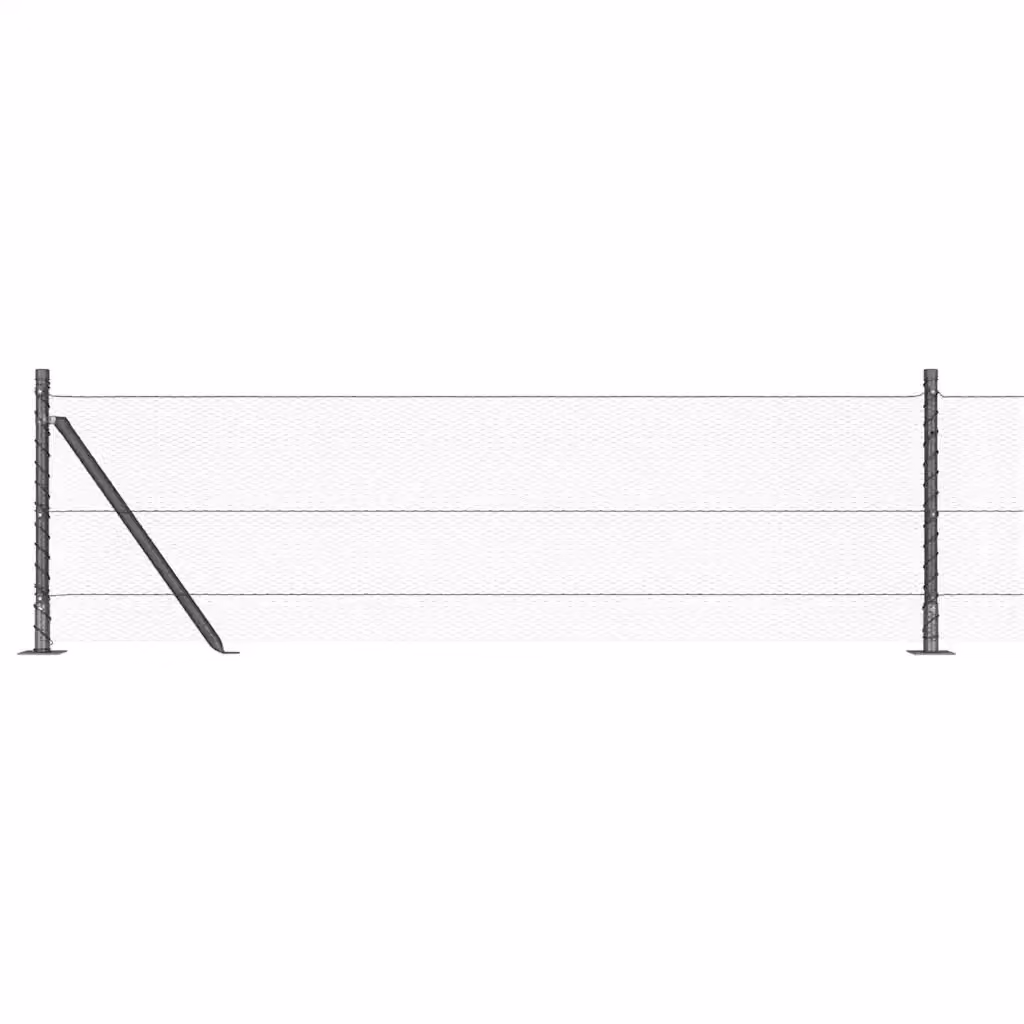 Recinzione esagonale vidaXL in acciaio rivestito in PVC con base in cemento, Grigio, L: 10 m, H: 0,6 m – 2