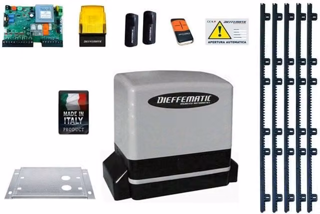 KIT MOTORE 900KG SCORREVOLE AUTOMATICO CON 5 MT CREMAGLIERA NYLON 230V KV9