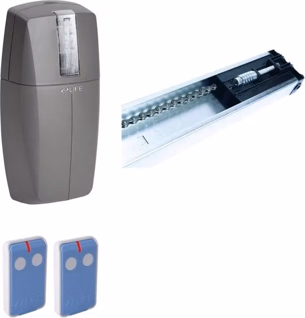 Kit porte sezionali e basculanti Life Setup PR100 XL_2M2 + PRC25_MR grigio