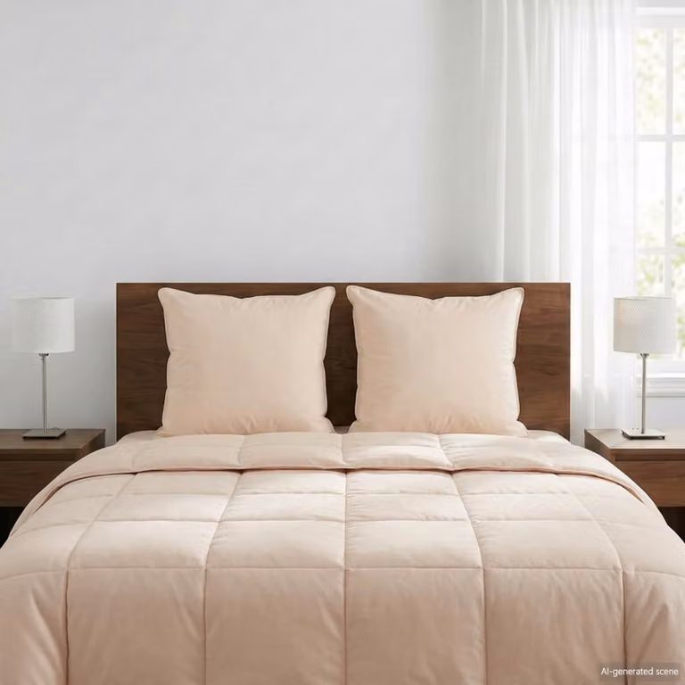 Set di 2 cuscini quadrati vidaXL in fibra di kapok e cotone, beige, L 65 x L 65 cm