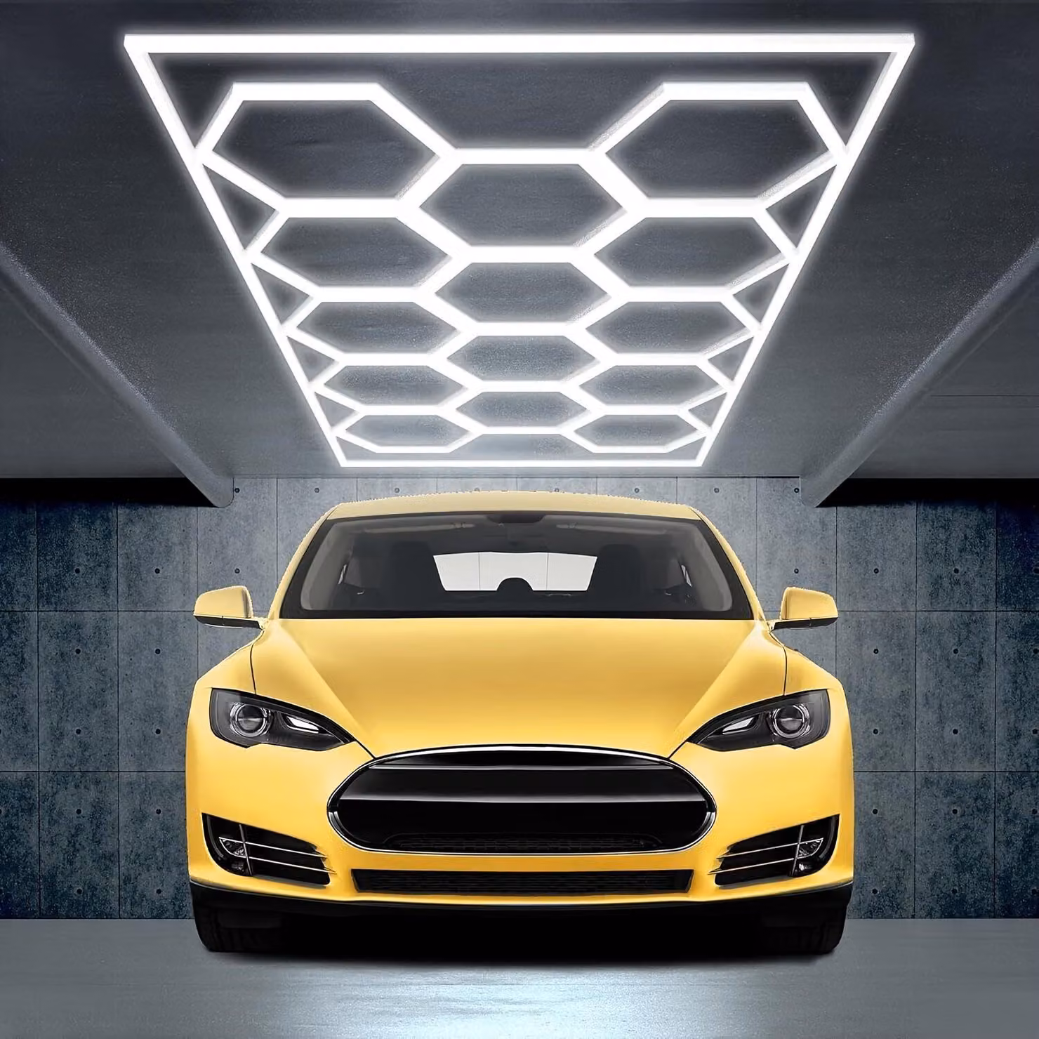 Lampada a soffitto a LED esagonale - Pannelli LED - Illuminazione per garage - Lampada per officina - Illuminazione per studio - 14 pezzi