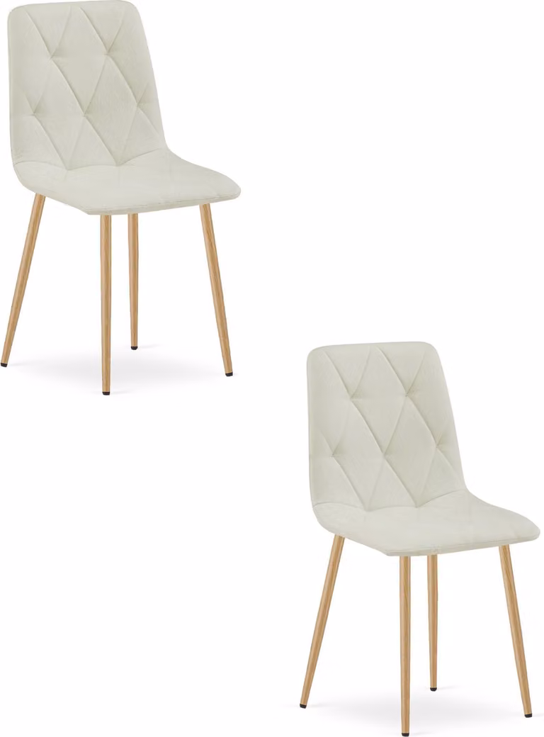 Sedia LIBRA - tessuto beige / gambe in legno x 2