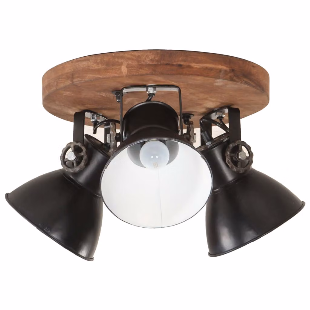 vidaXL Lampada da soffitto in stile industriale 25 W Nero 42x27 cm E27