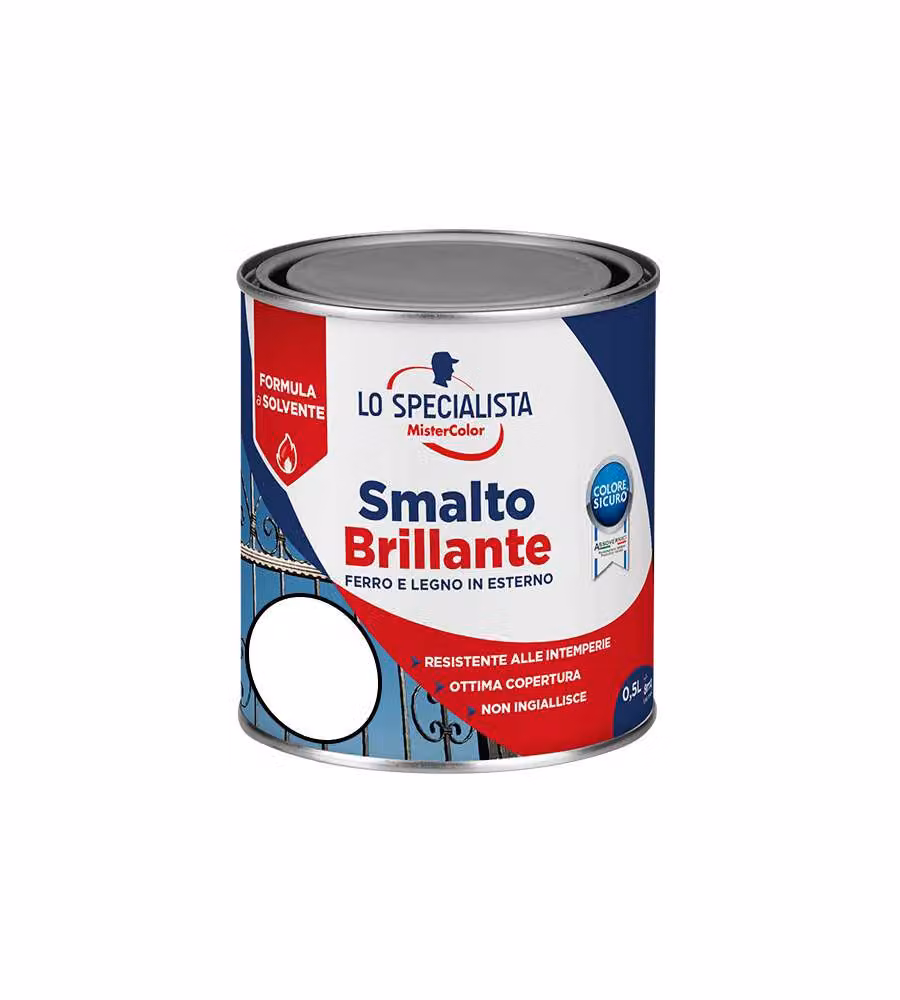 Lo Specialisa Smalto Brillante a Solvente 0,5 l Bianco