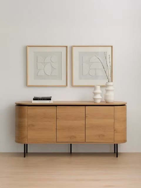 Credenza moderna Ilford Kenay Home in legno colore naturale beige e marrone L: 160 cm