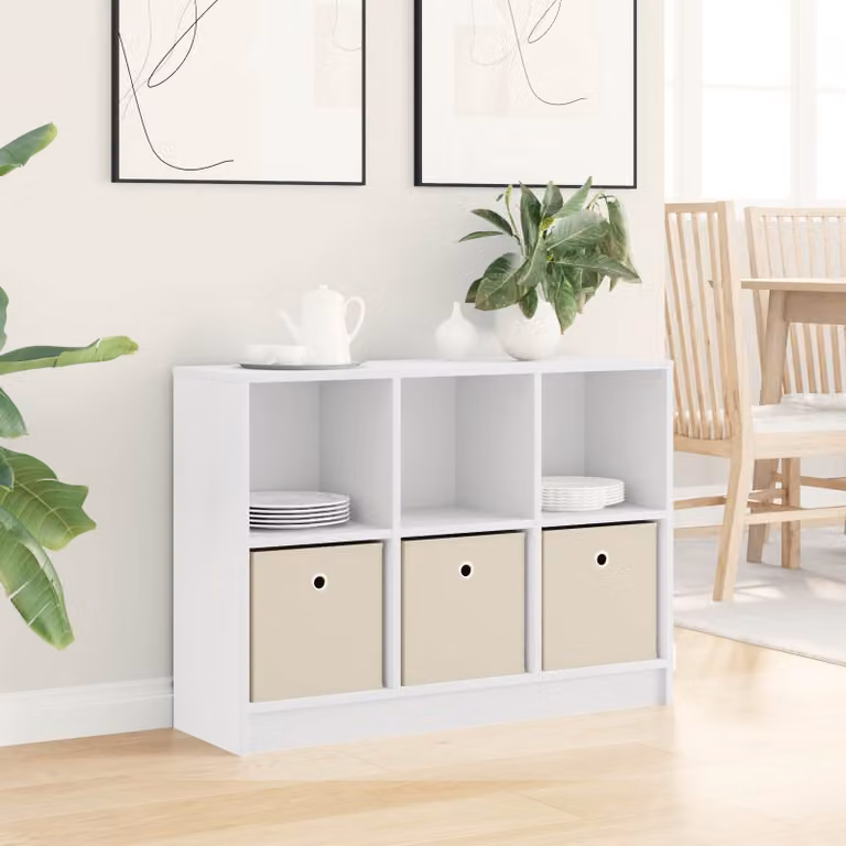Credenza minimalista vidaXL in MDF bianco L: 88,5 cm, P: 27,5 cm, H: 63,5 cm
