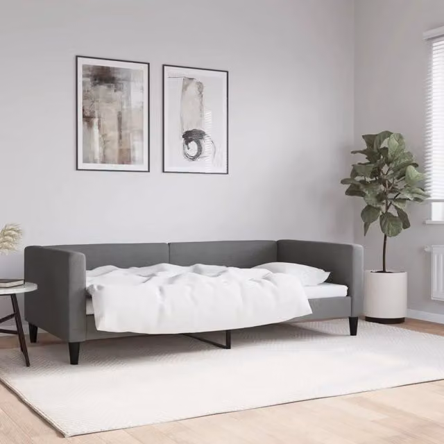 Letto da giorno moderno vidaXL in tessuto grigio
