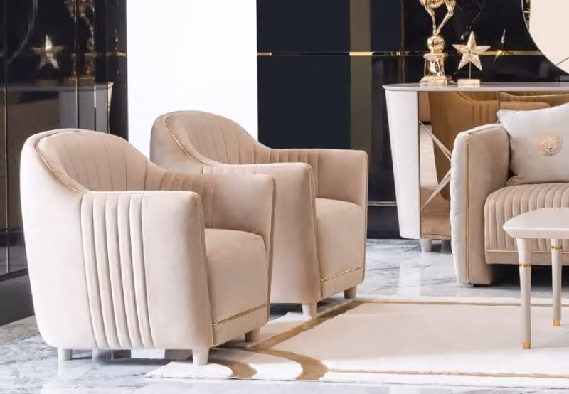 Divano 1 posto Materiale di rivestimento Legno Sedia moderna Coprire il sedile Designer Tessile Nuovo