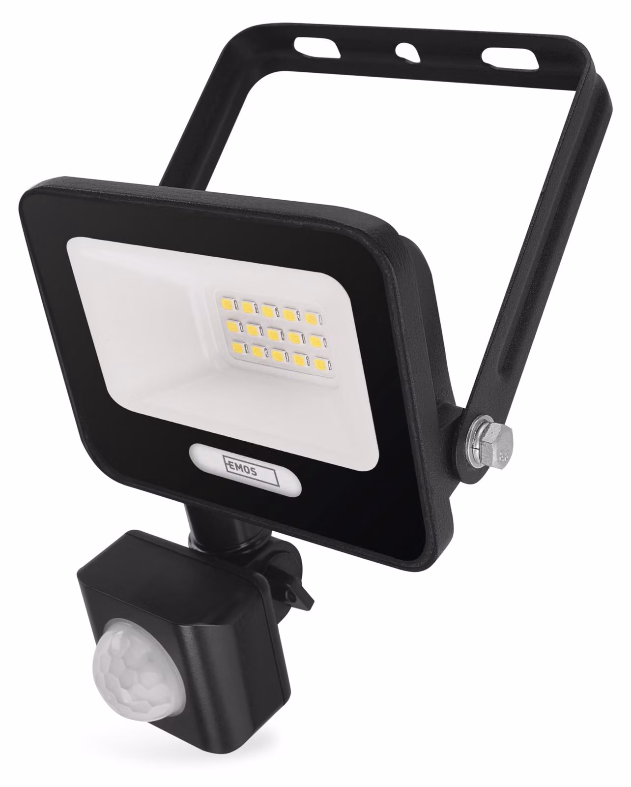 Fareto LED da esterno da 10W con sensore, grado di protezione IP54, 1000 lumen, 4000K, colore nero