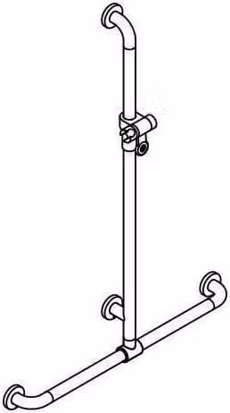 Corrimano doccia Serie 801 verticale 1100 mm orizzontale 762 mm acciaio blu