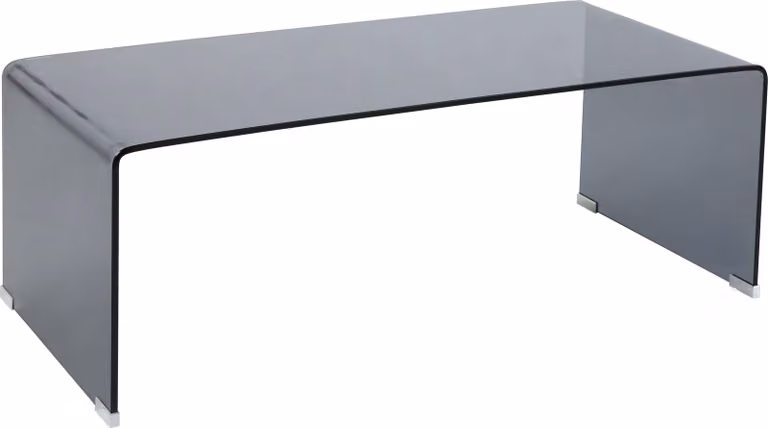 Tavolino rettangolare L110 cm in vetro temperato nero - Oviala Greta